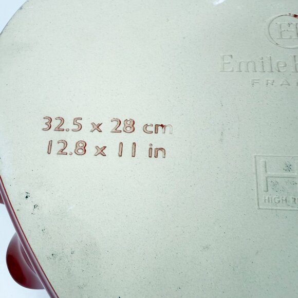 Emile Henry France Red Burgundy Ruffled Heart Baking Dish 12.8'' 61.77 - Picture 5 of 7